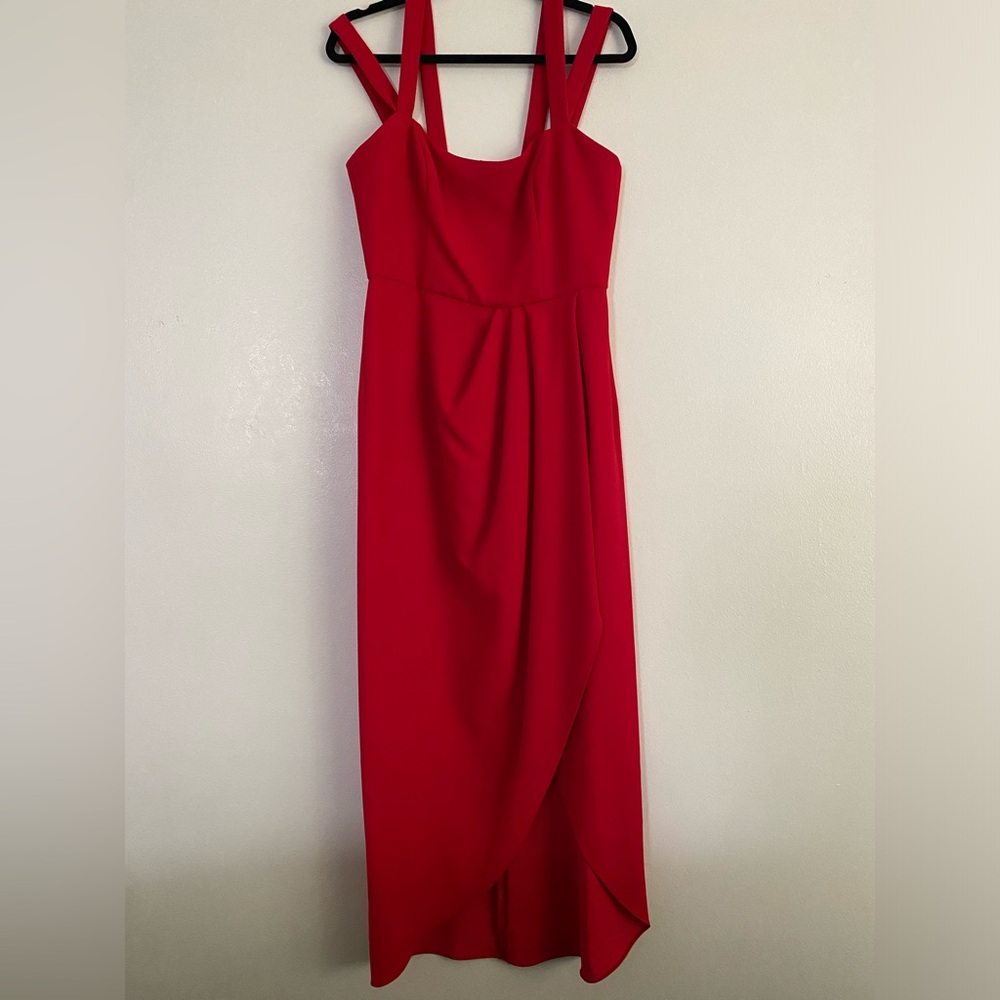 Red Cross Strapped Xscape Dress
